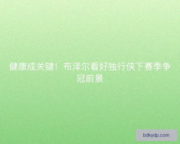 健康成关键!布泽尔看好独行侠下赛季争冠前景 健康成关键!布泽尔看好独行侠下赛季争冠前景